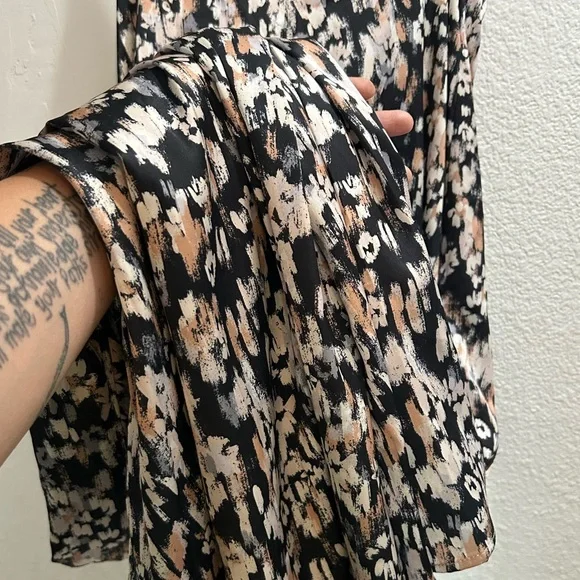 Nicole Miller New York Abstract satin print multicolor maxindress XL - Picture 5 of 7